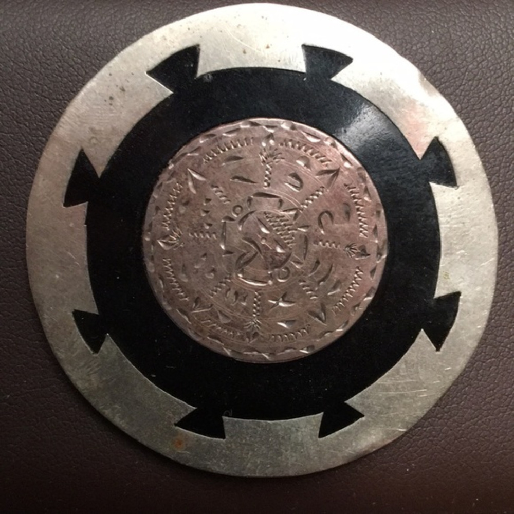 Silver Mexican brooch